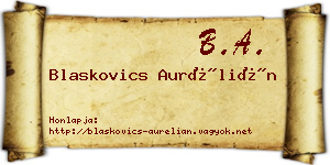 Blaskovics Aurélián névjegykártya